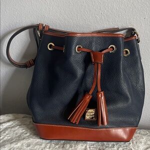 Dooney & Bourke Black and Brown Leather Hobo Bag